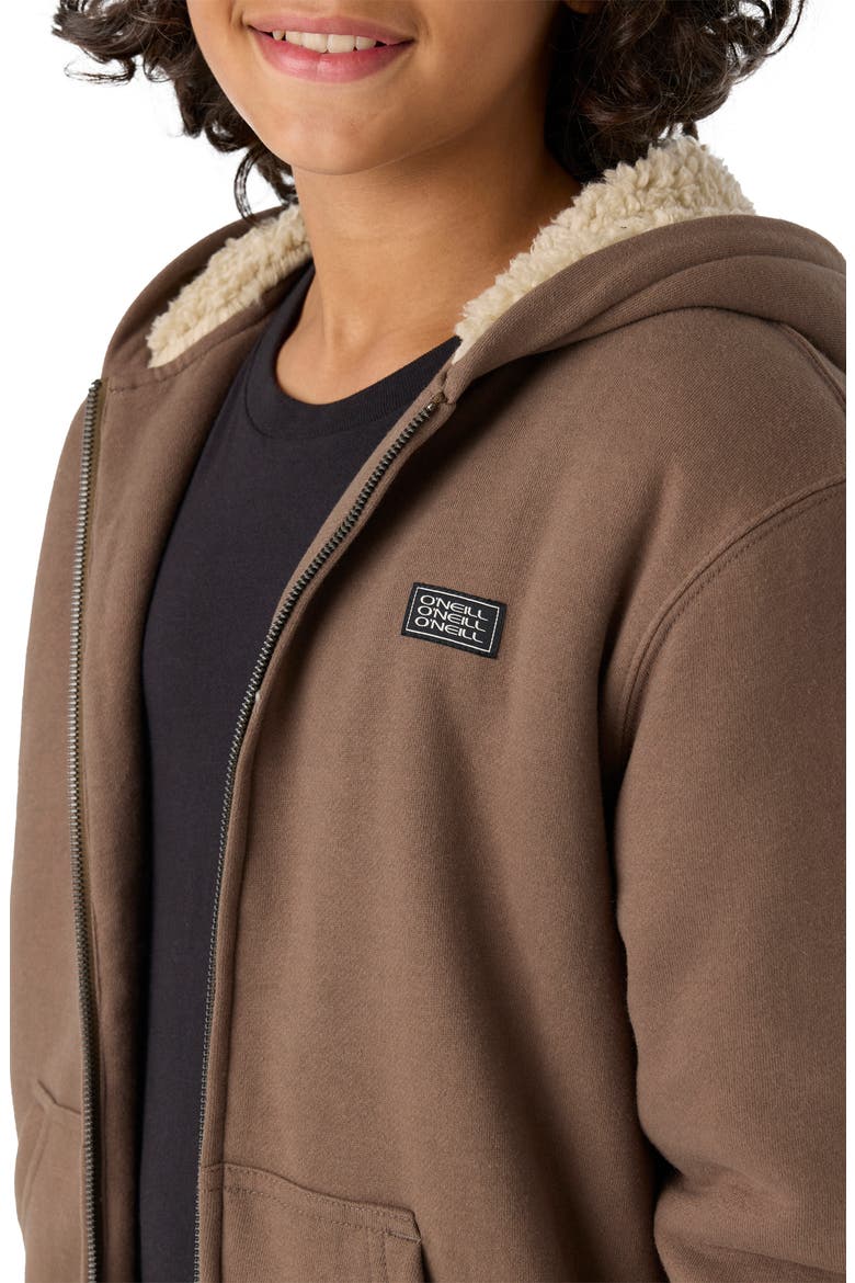 Kids' Fifty Two High Pile Fleece Lined Zip Hoodie, Alternate, color, CHOCOLATE