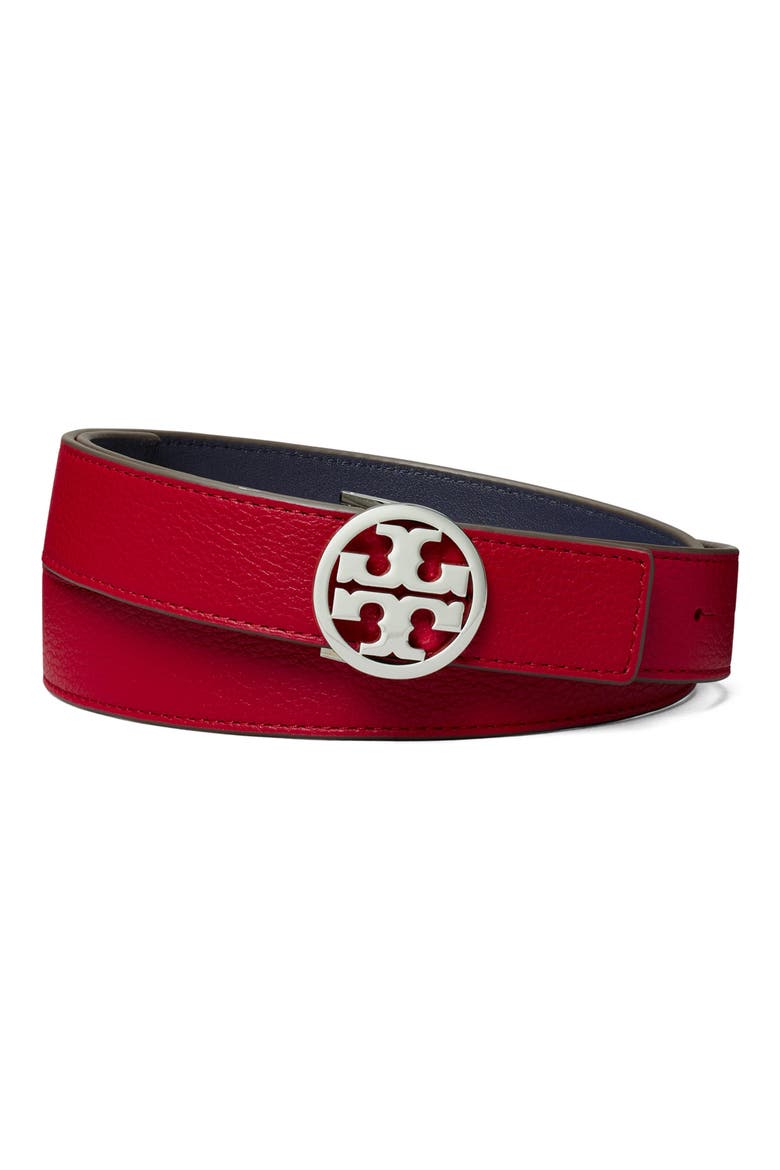 Miller 1-Inch Reversible Logo Belt, Main, color, TORY RED/ TORY NAVY/ SILVER
