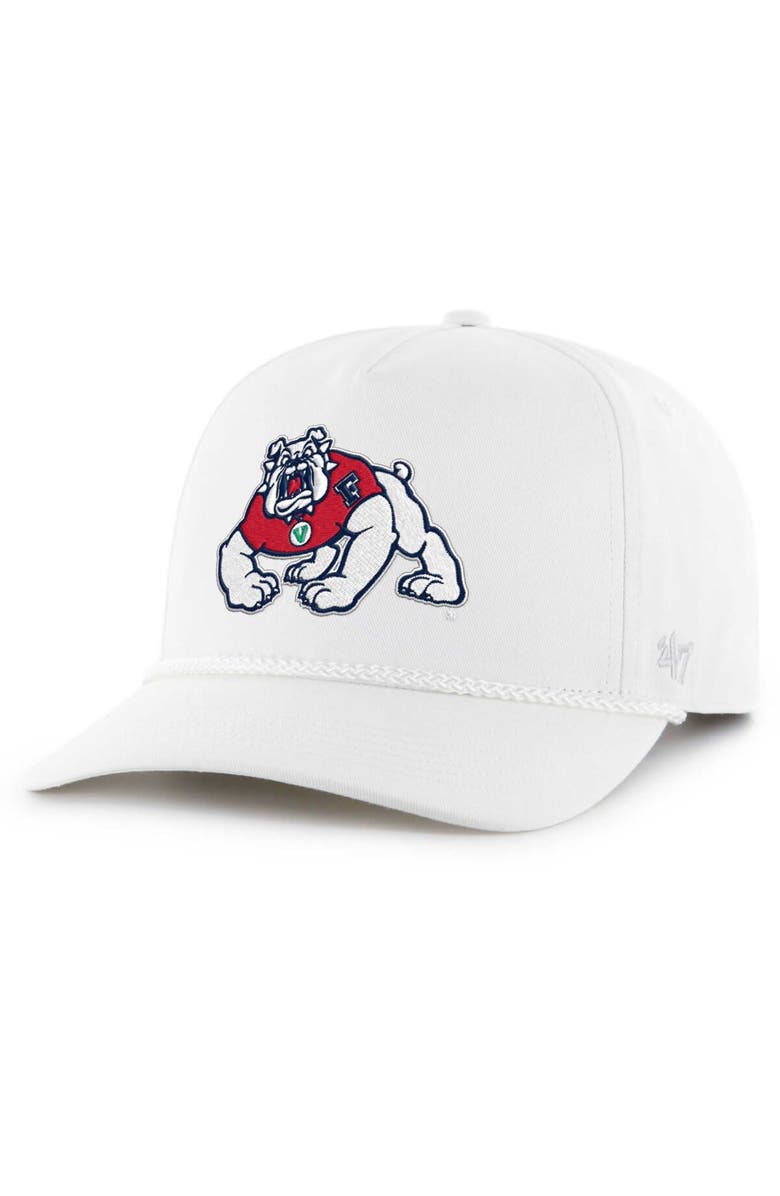 '47 Men's '47 White Fresno State Bulldogs Rope Hitch Adjustable Hat, Main, color,