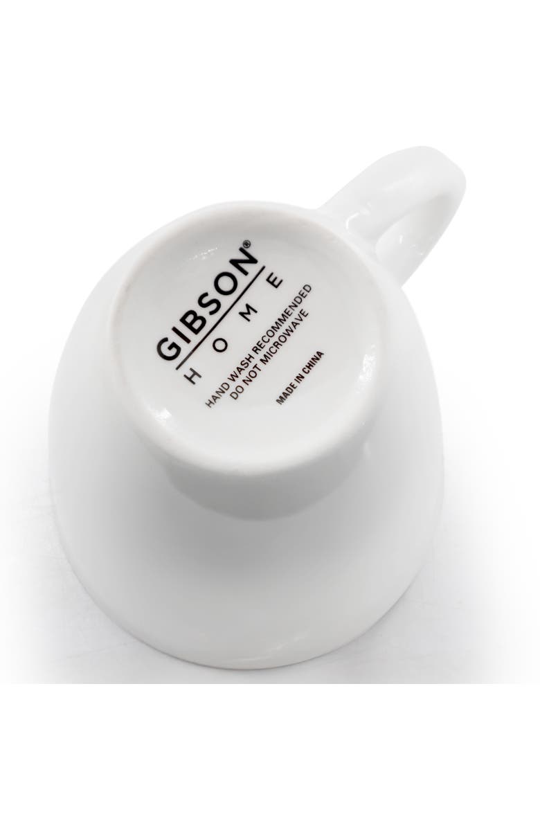 Gibson Home Ogalla 8 Piece 12 Ounce Gold Banded Fine Ceramic Mug Set, Alternate, color, White