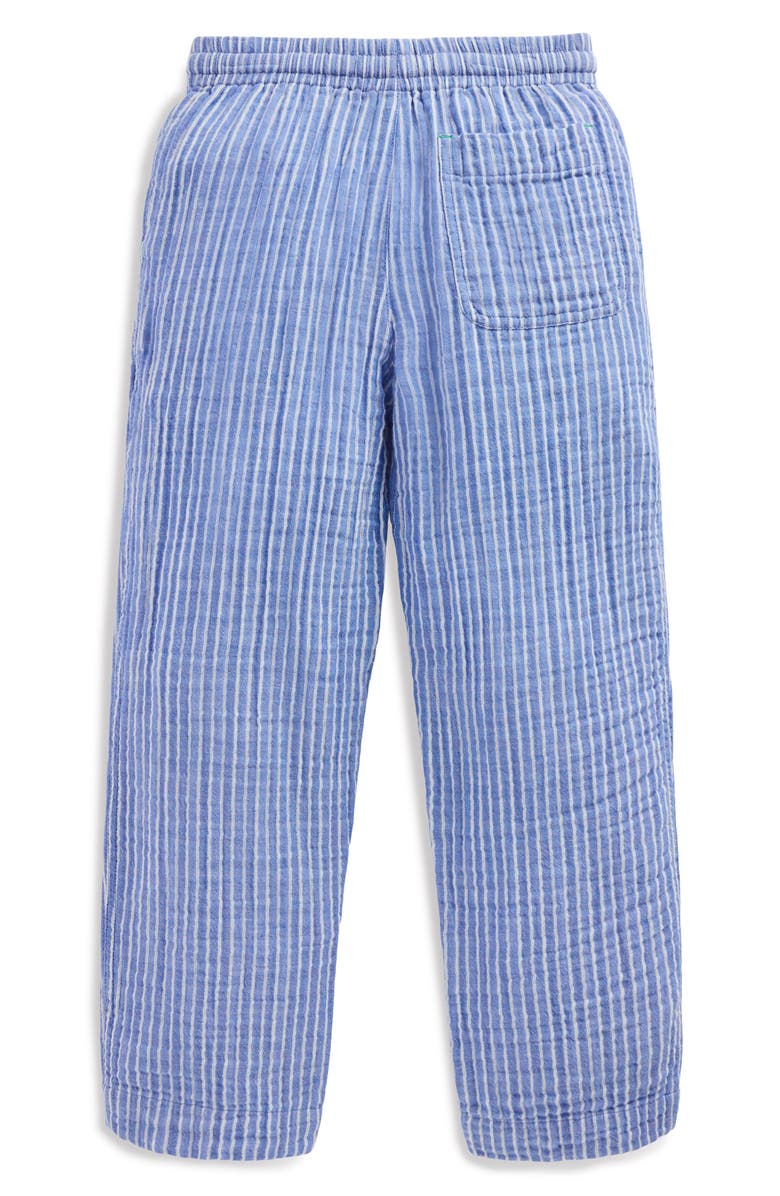Mini Boden Kids' Double Cloth Cotton Pants, Alternate, color, Blue Stripes