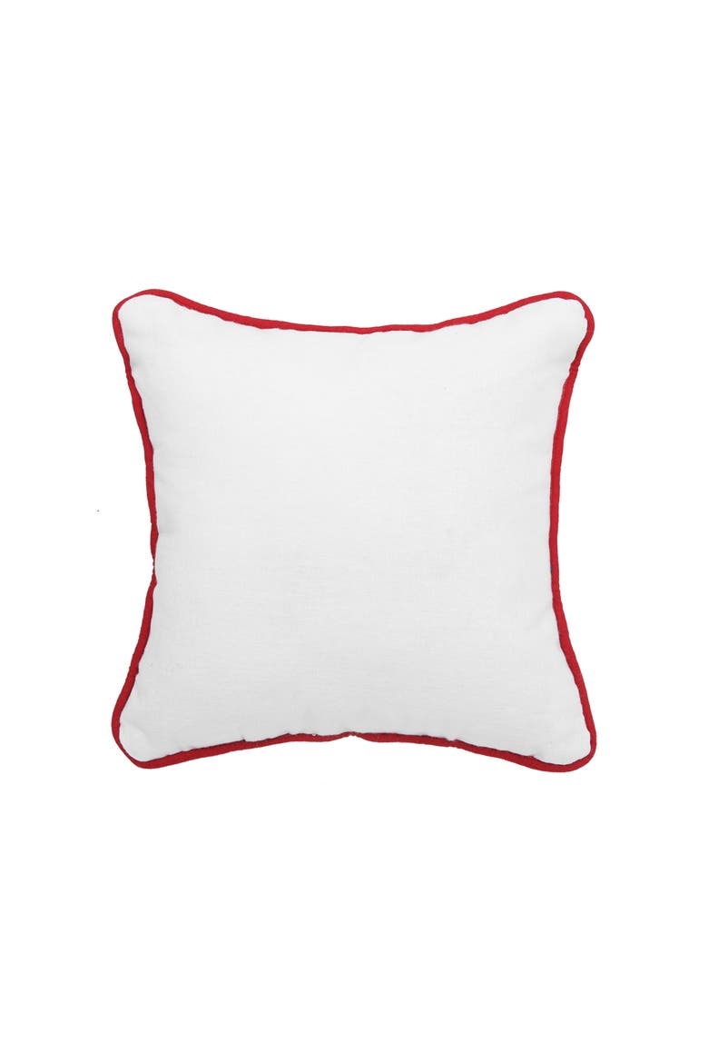 Octopus Seaside Printed and Applique Cott0n Small/Petite Accent Pillow, 10" x 10", Alternate, color, Red