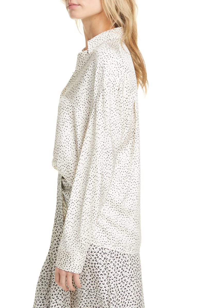 Vince Ditsy Dot Long Sleeve Silk Blend Button-Up Shirt, Alternate, color, 