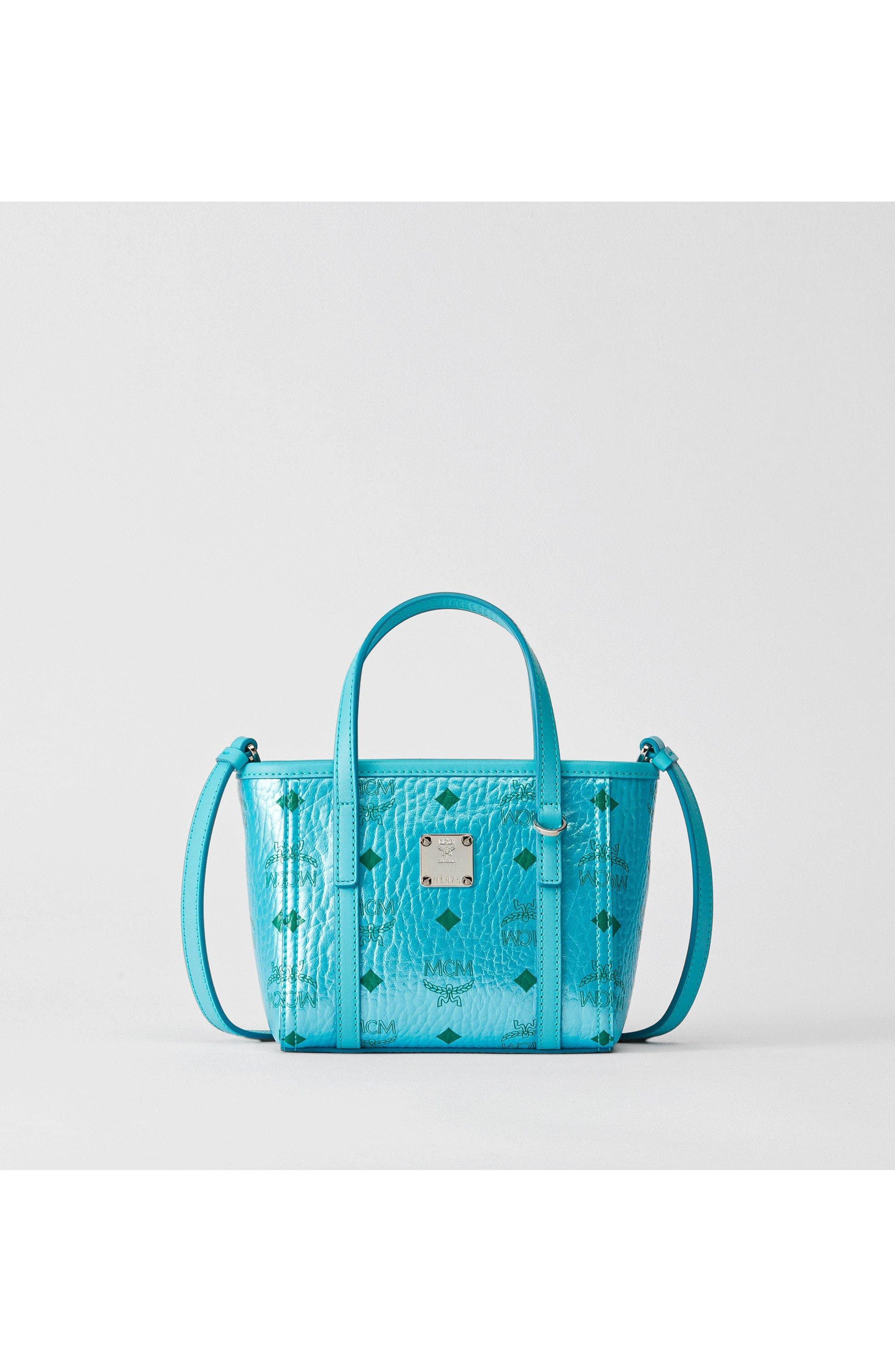 X-Mini Toni Top-Zip Shopper in Visetos, Main, color, Blue Ceramic