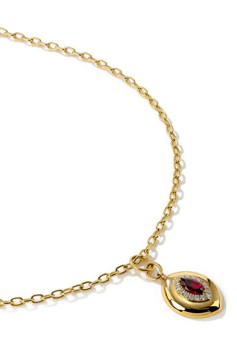 Ruby & Diamond Marquise Pendant Necklace