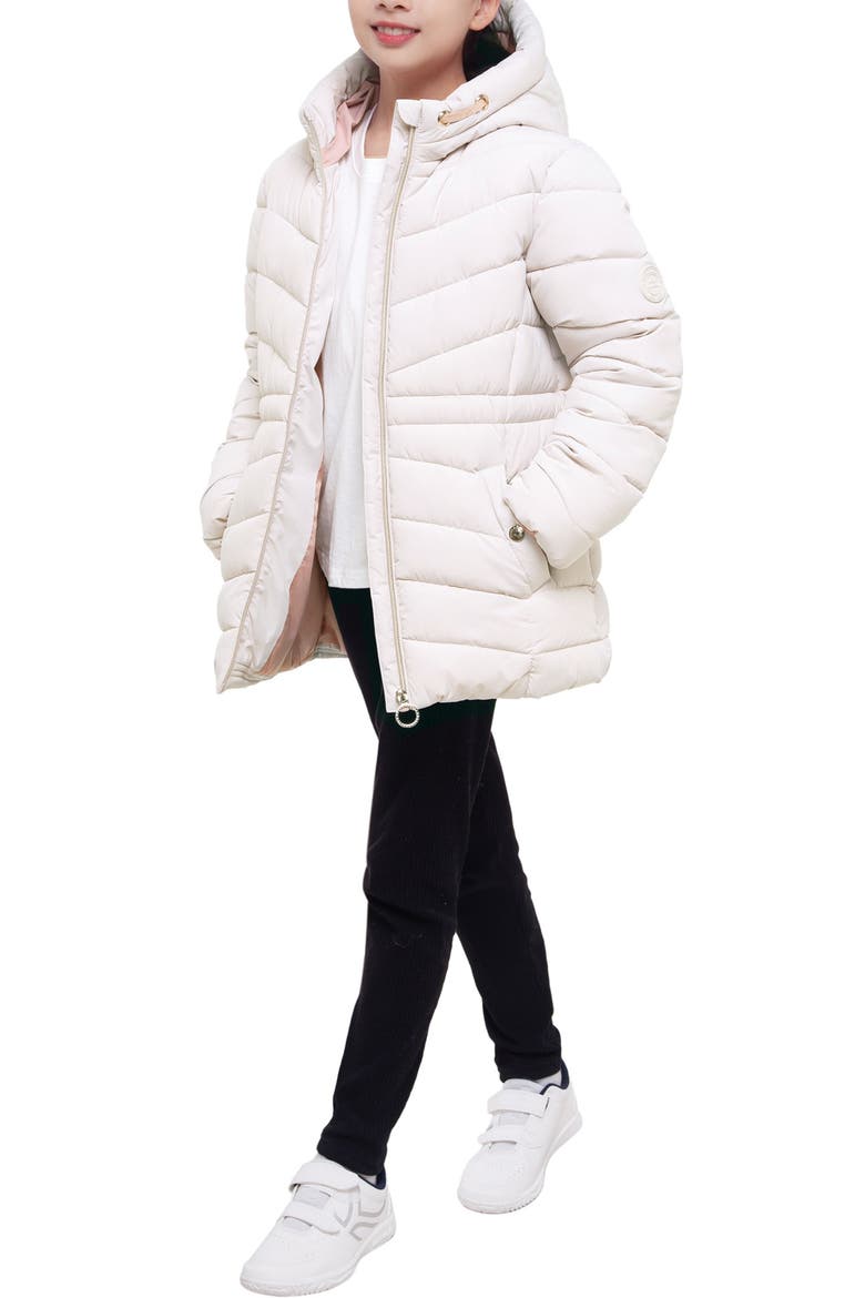 Kids' Shower Resistant Puffer Jacket, Alternate, color, Ivory