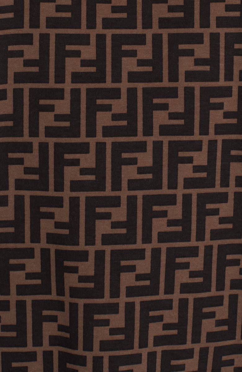 Fendi Double F Logo High/Low Cotton Tee, Alternate, color, 