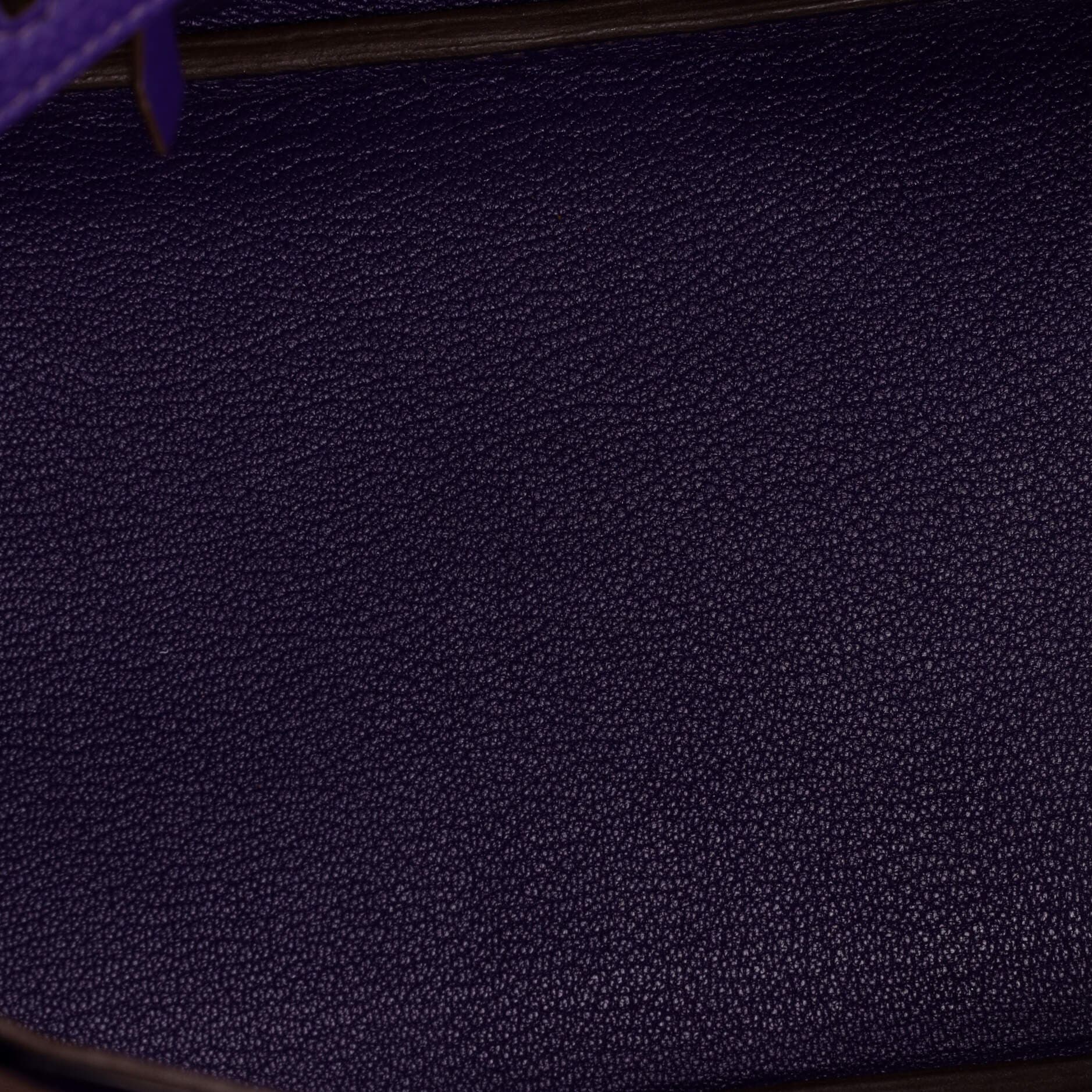 Pre-Owned Hermes Birkin Handbag Purple Clemence with Palladium Hardware 30, Alternate, color, Iris
