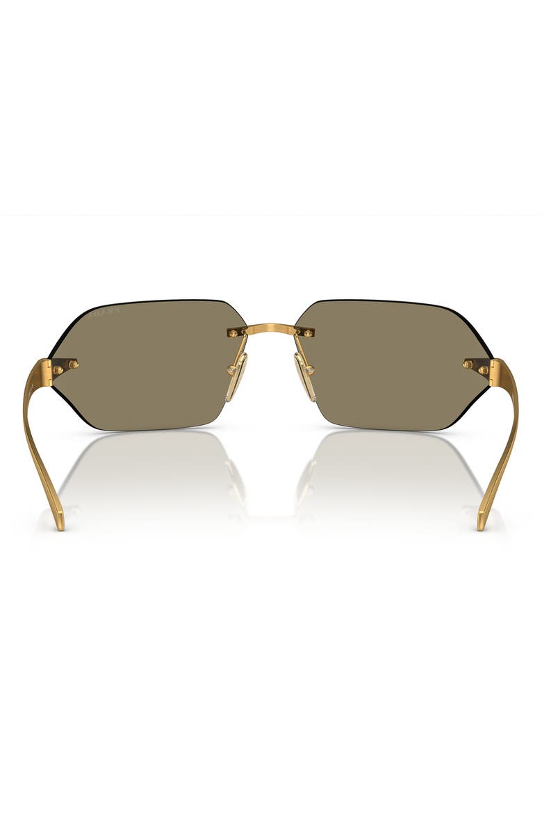 Prada 71mm Irregular Sunglasses, Alternate, color, Gold