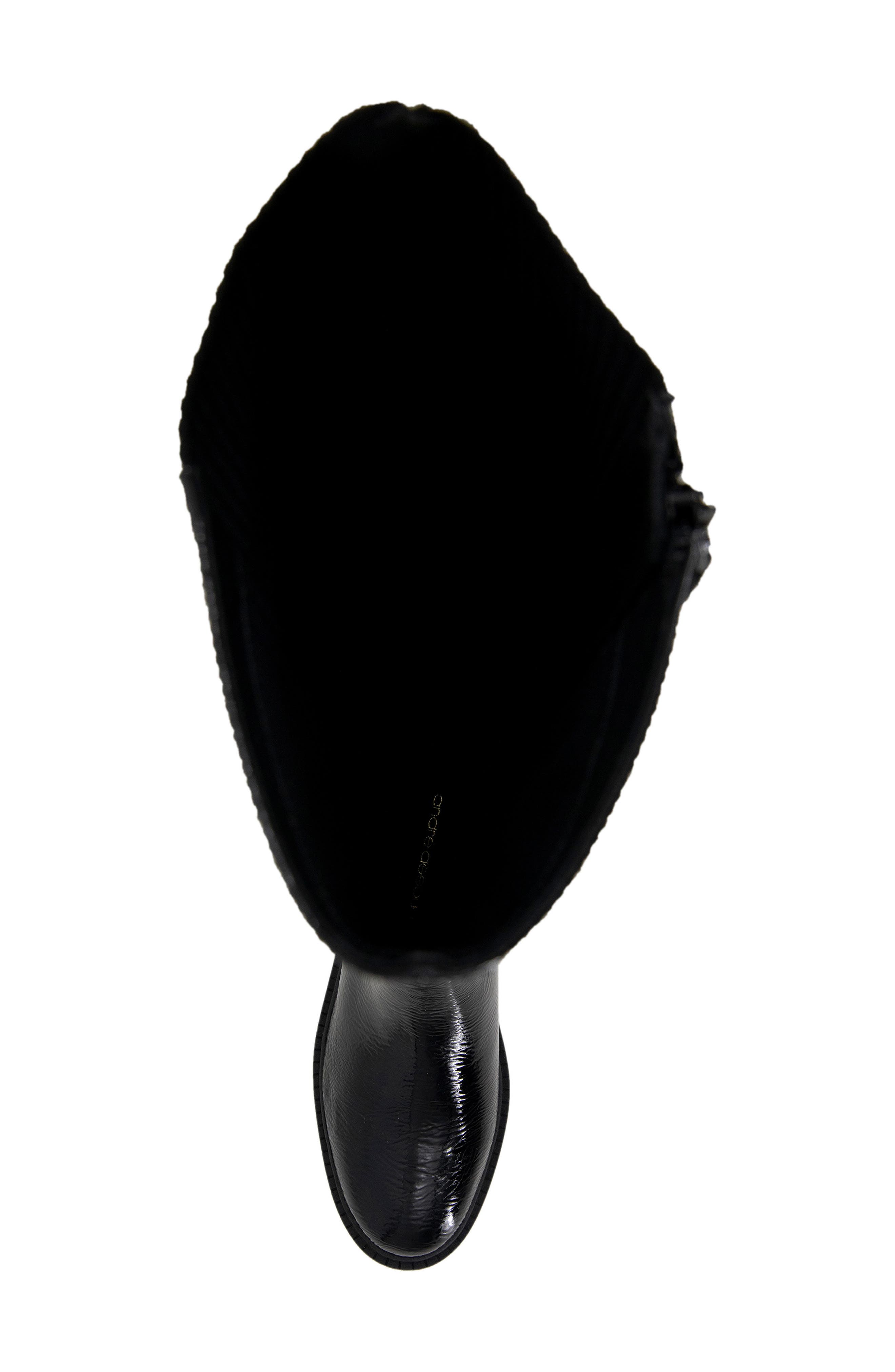 André Assous Viva Knee High Boot, Alternate, color, Black Crinkle Patent