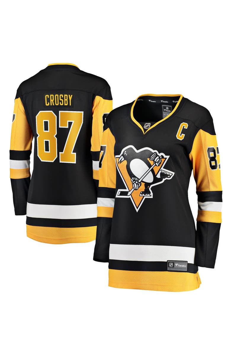 FANATICS Women's Fanatics Sidney Crosby Black Pittsburgh Penguins Captain Patch Home Breakaway Jersey, Main, color, Black
