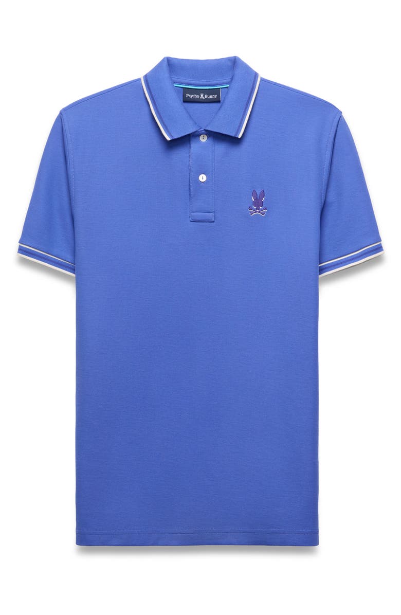 Psycho Bunny Brad Tipped Cotton Piqué Polo, Alternate, color, Amparo Blue