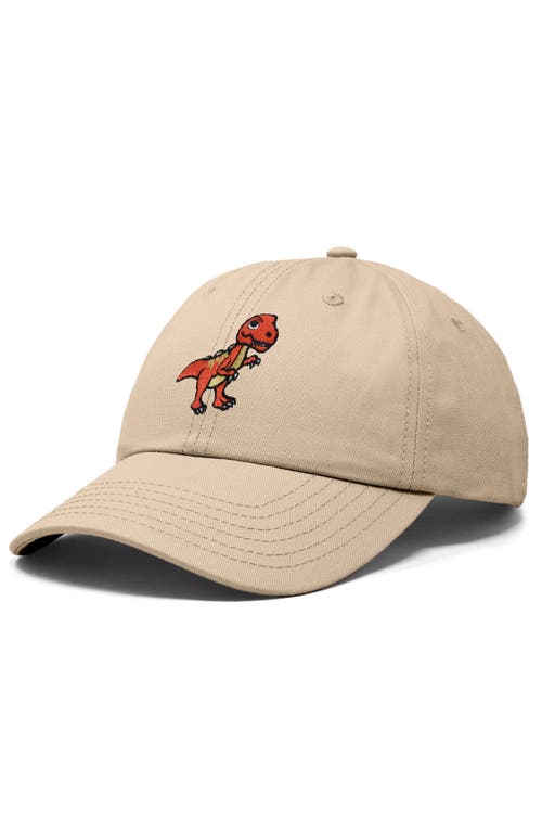 Dalix T-rex Embroidered Casual Cap In Khaki