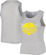SOFT AS A GRAPE Women's Soft as a Grape Gray Pittsburgh Pirates Plus Size High Neck Tri-Blend Tank Top