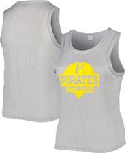 SOFT AS A GRAPE Women's Soft as a Grape Gray Pittsburgh Pirates Plus Size High Neck Tri-Blend Tank Top