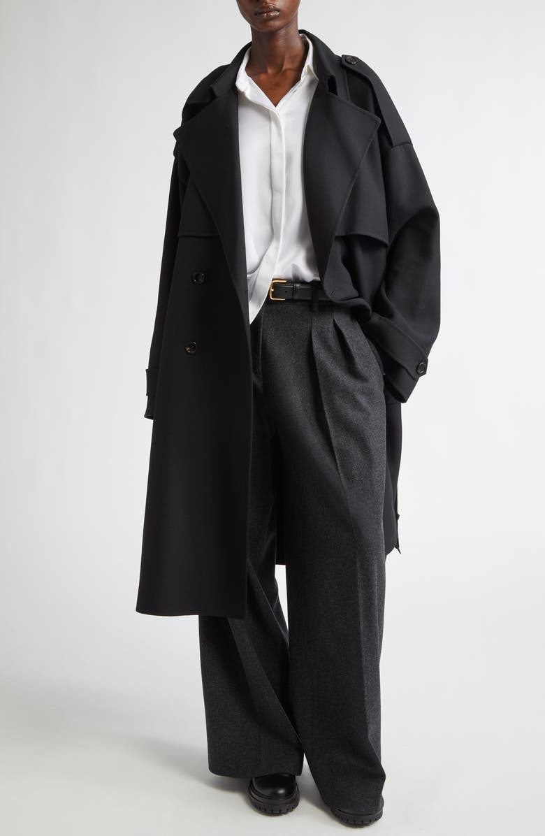Michael Kors Collection Oversize Wool Blend Trench Coat, Main, color, 