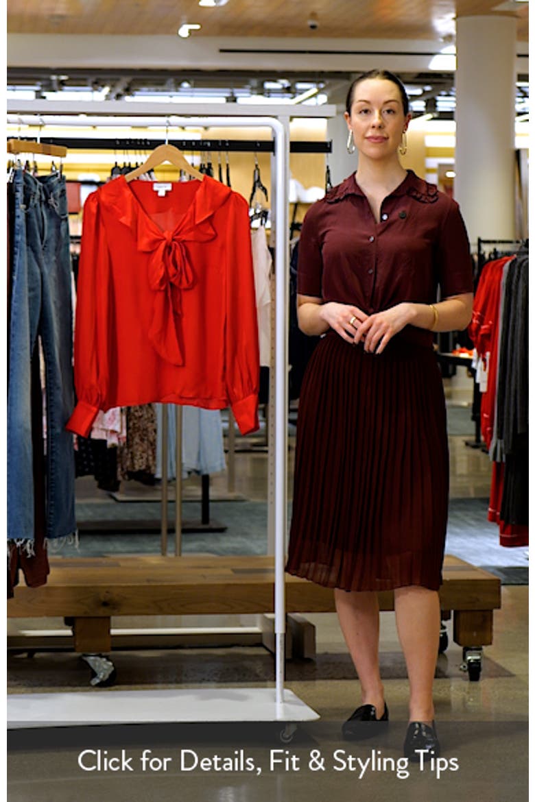Ruffle Tie Neck Long Sleeve Georgette Top video