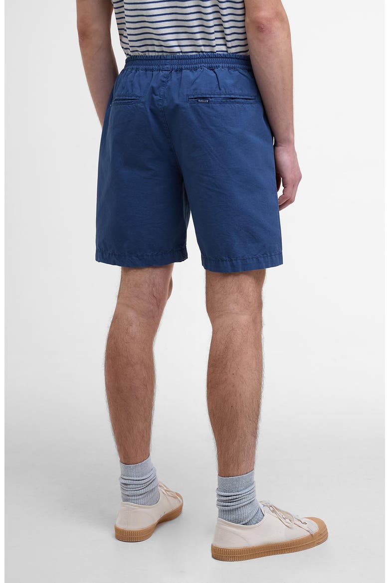 Rickfell Pleated Cotton Ripstop Shorts, Alternate, color, DARK DENIM