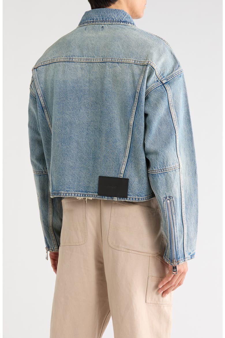 Cropped Carpenter Jacket, Alternate, color, MID INDIGO