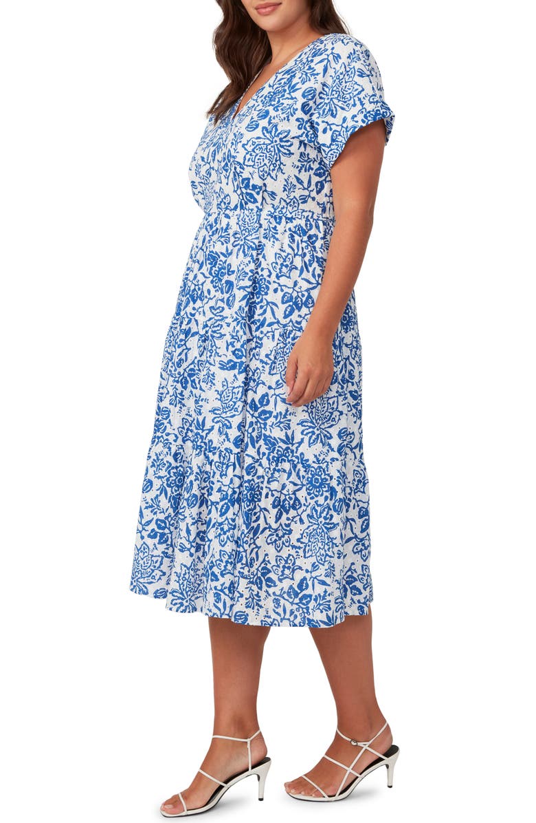 Estelle Cote Dazur Embroidered Midi Dress, Alternate, color,