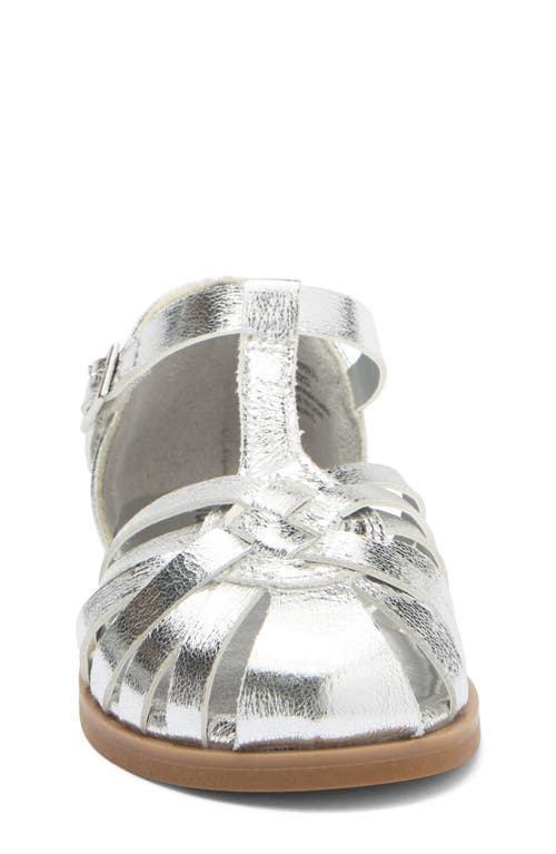 Nordstrom Rack Kids' Juniper Fisherman Sandal In Silver Metallic