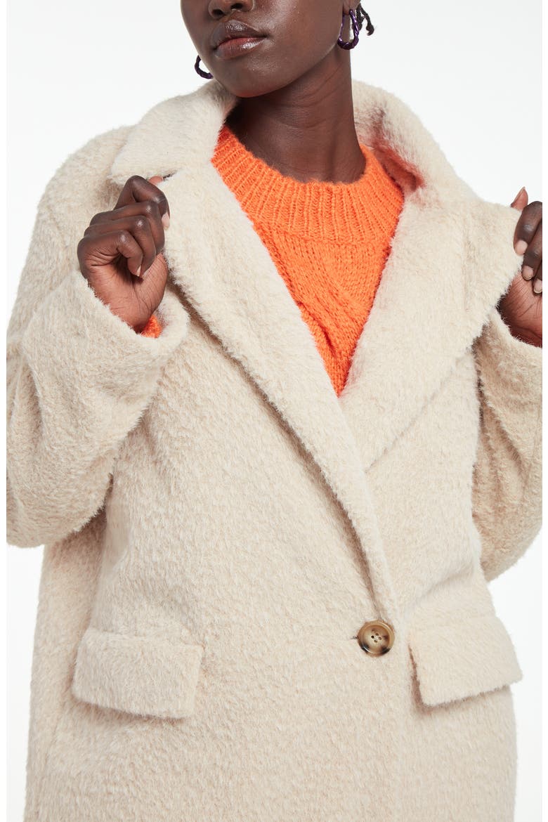Romi Longline Faux Fur Coat, Alternate, color, LATTE