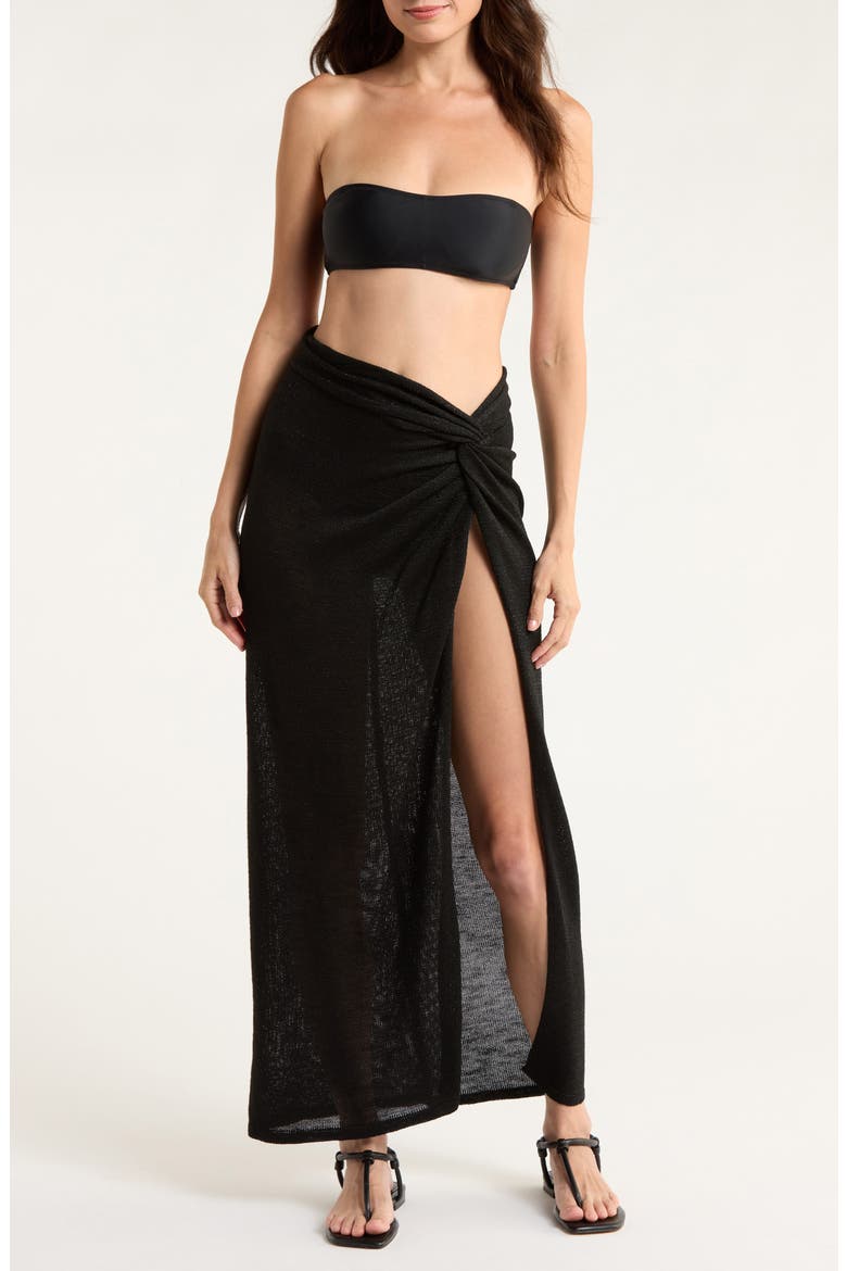 Cover-Up Maxi Skirt, Main, color, BLACK