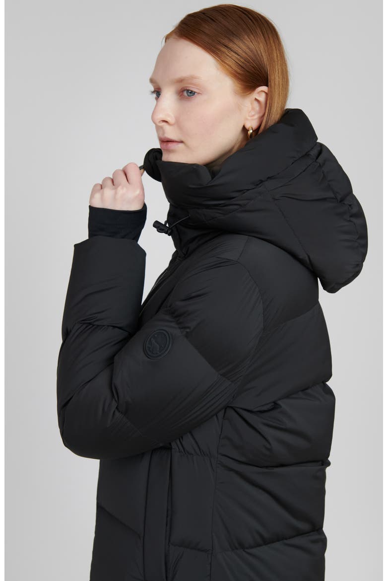 Water Resistant Hooded Down Coat, Alternate, color, BLACK