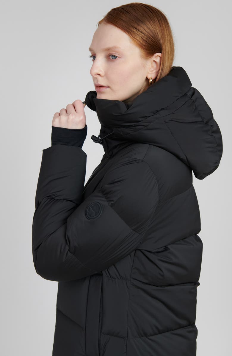 The Recycled Planet Company Water Resistant Hooded Down Coat, Alternate, color, Black