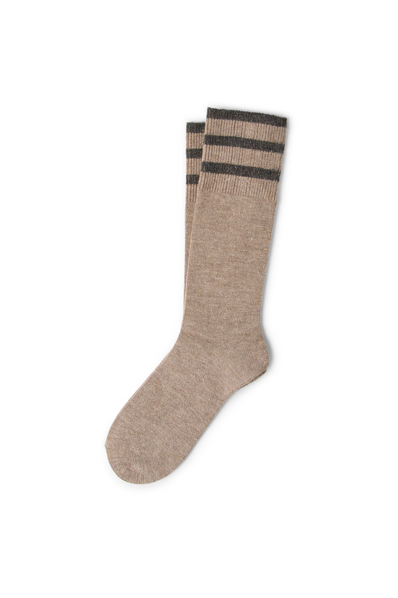 Sparkling knit socks, Alternate, color, Beige
