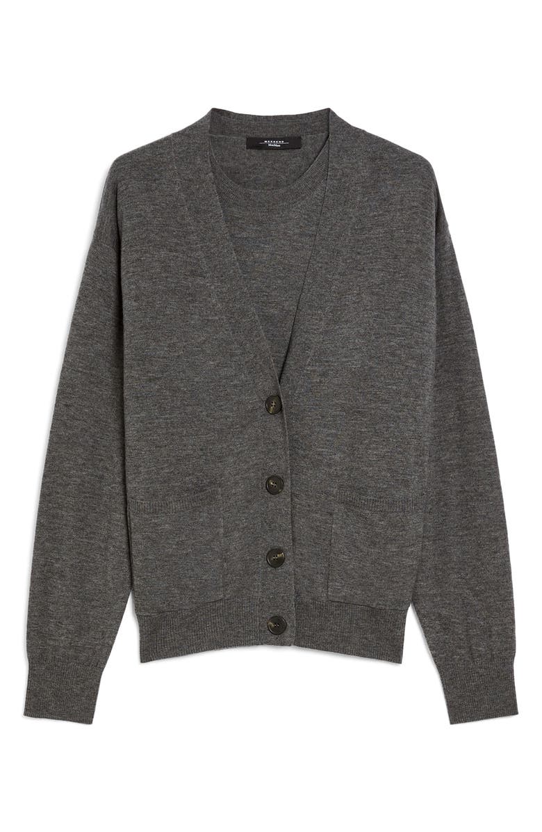 Weekend Max Mara Decano Wool & Cashmere Cardigan, Alternate, color, Medium Grey