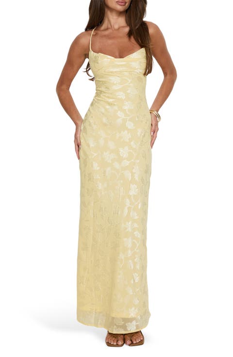 Celena Floral Burnout Gown