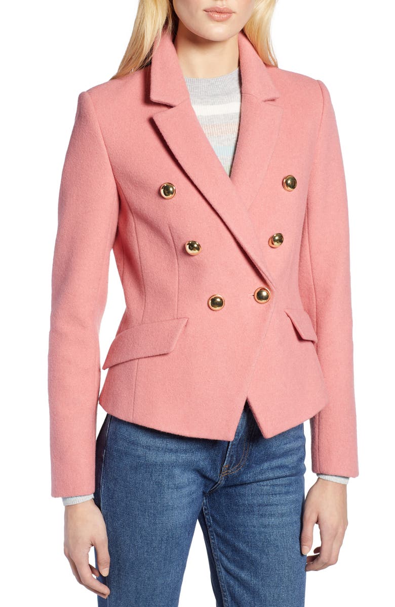 Halogen<sup>®</sup> x Atlantic-Pacific Double Breasted Wool Blend Blazer, Alternate, color, 