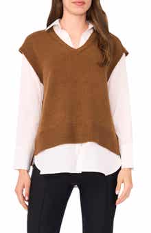 Halogen® Layered Look Sweater Vest