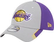 New Era Men's New Era Gray/Purple Los Angeles Lakers Active Trim 39THIRTY Flex Hat