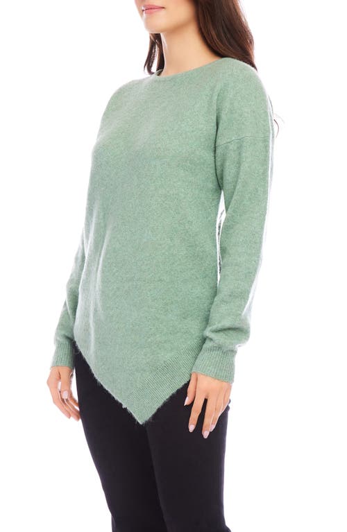 Karen Kane Asymmetric Hem Sweater In Green