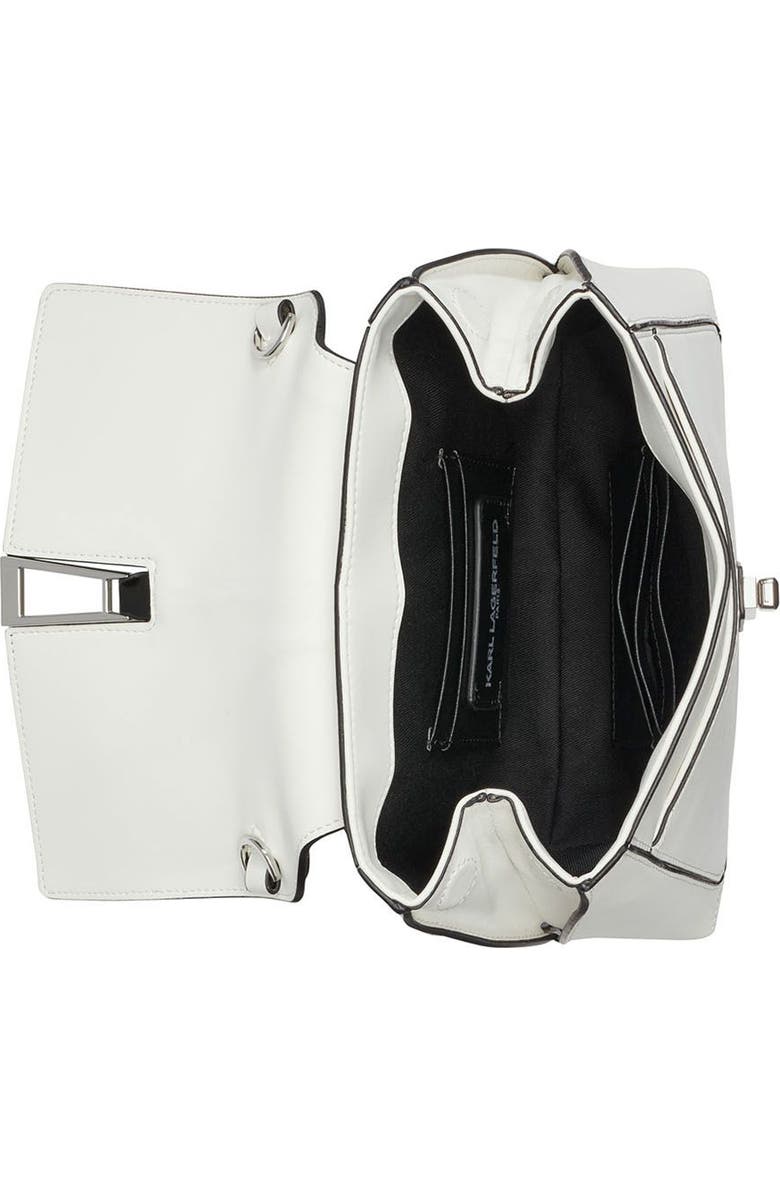 KARL LAGERFELD PARIS Mercerie Satchel, Alternate, color, White/Black 1