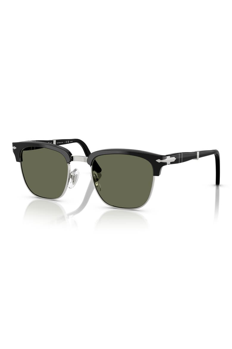 52mm Polarized Square Sunglasses, Alternate, color, BLACK/ POLAR GREEN