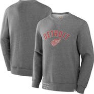 FANATICS Men's Fanatics Heather Gray Detroit Red Wings Decades Collection Legendary Fleece Pullover Sweatshirt