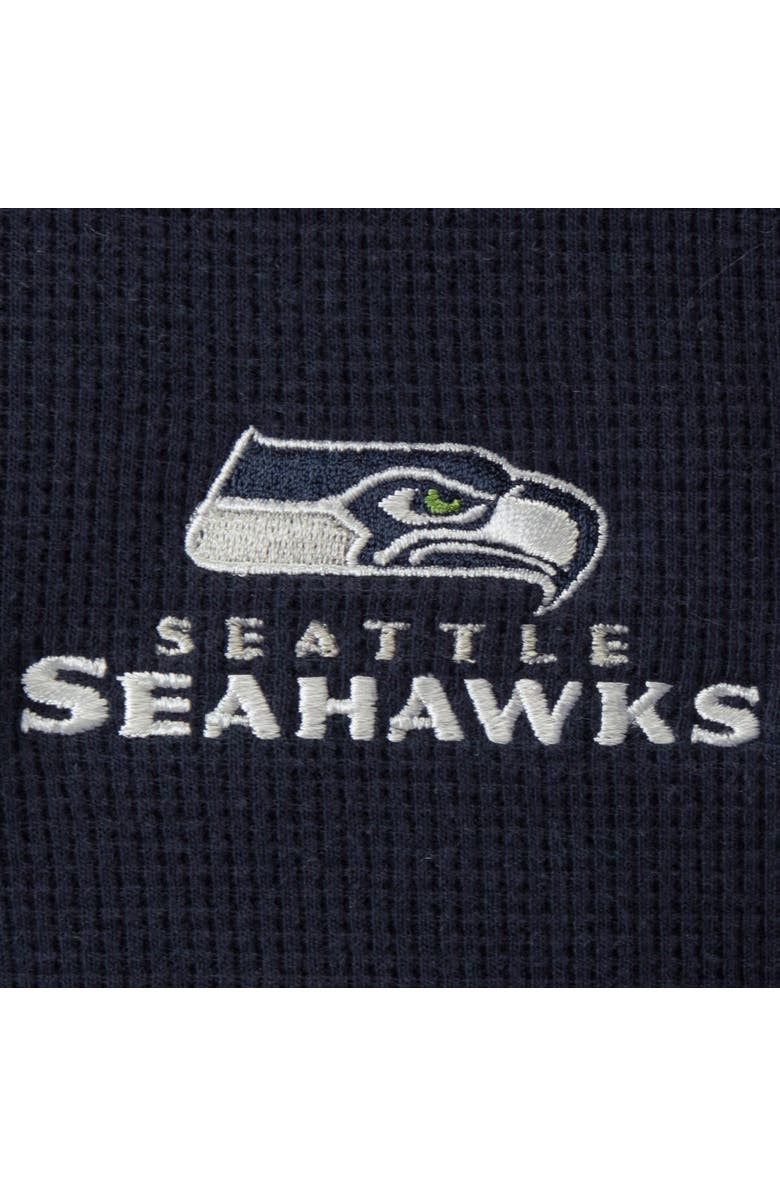 DUNBROOKE Men's Dunbrooke Navy Seattle Seahawks Logo Maverick Thermal Henley Long Sleeve T-Shirt, Alternate, color, Navy