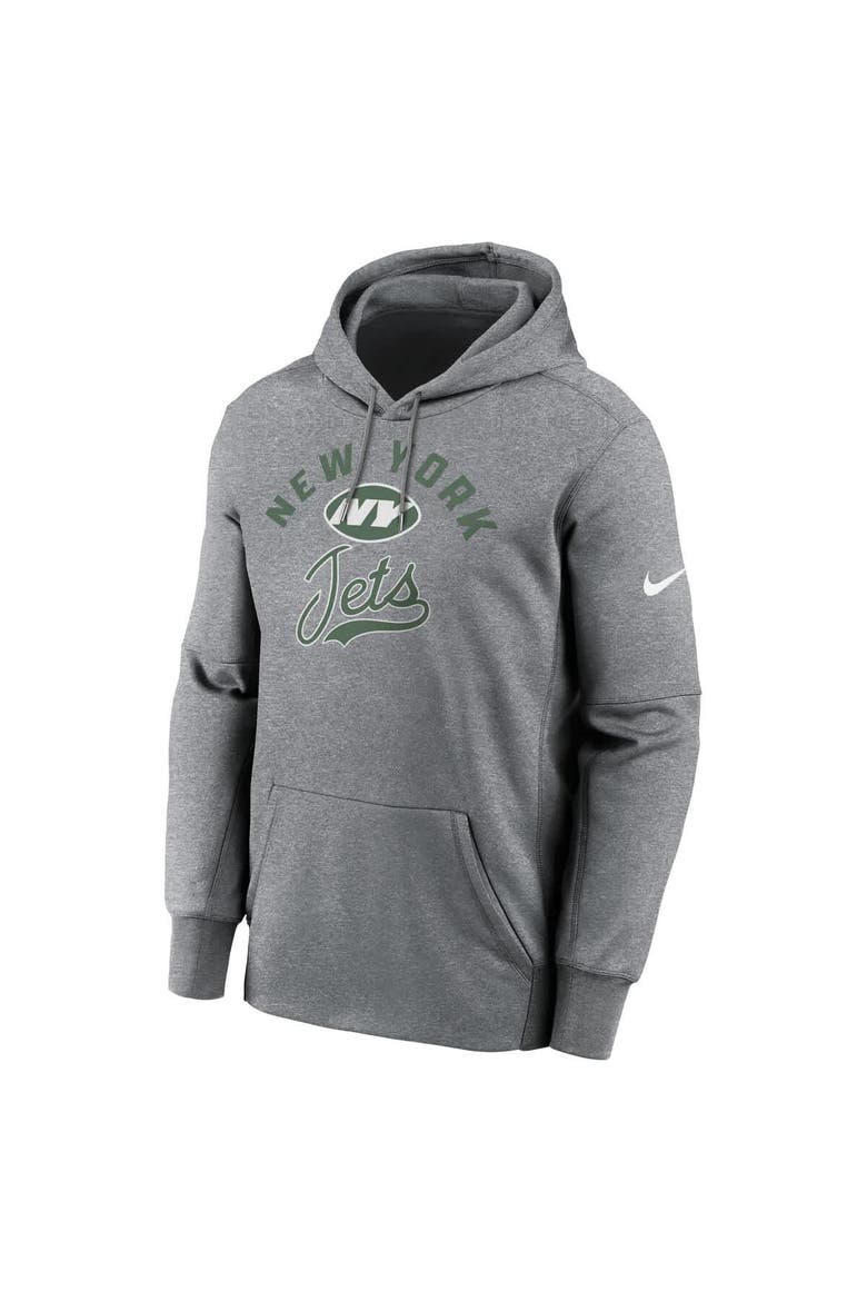 Men's Nike Heather Gray New York Jets Performance Fleece Pullover Hoodie, Alternate, color, Heather Gray