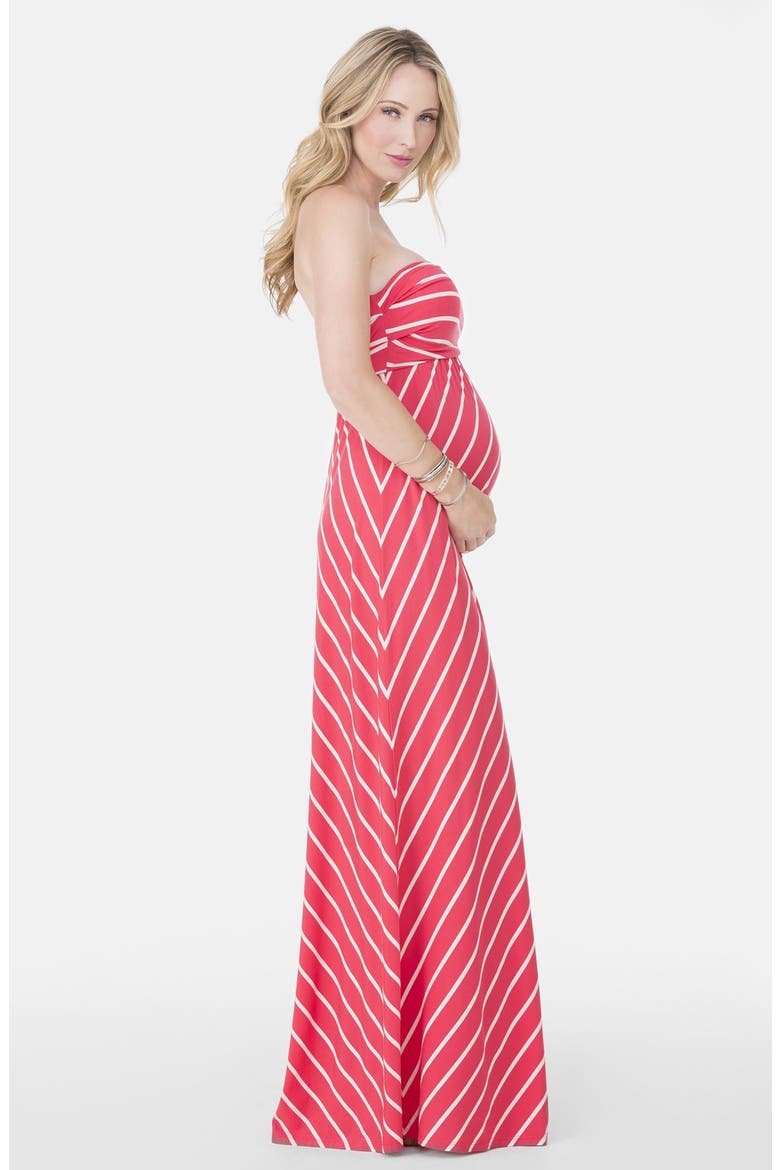 Ingrid & Isabel® Convertible Maternity Maxi Dress, Alternate, color, POPPY STRIPE