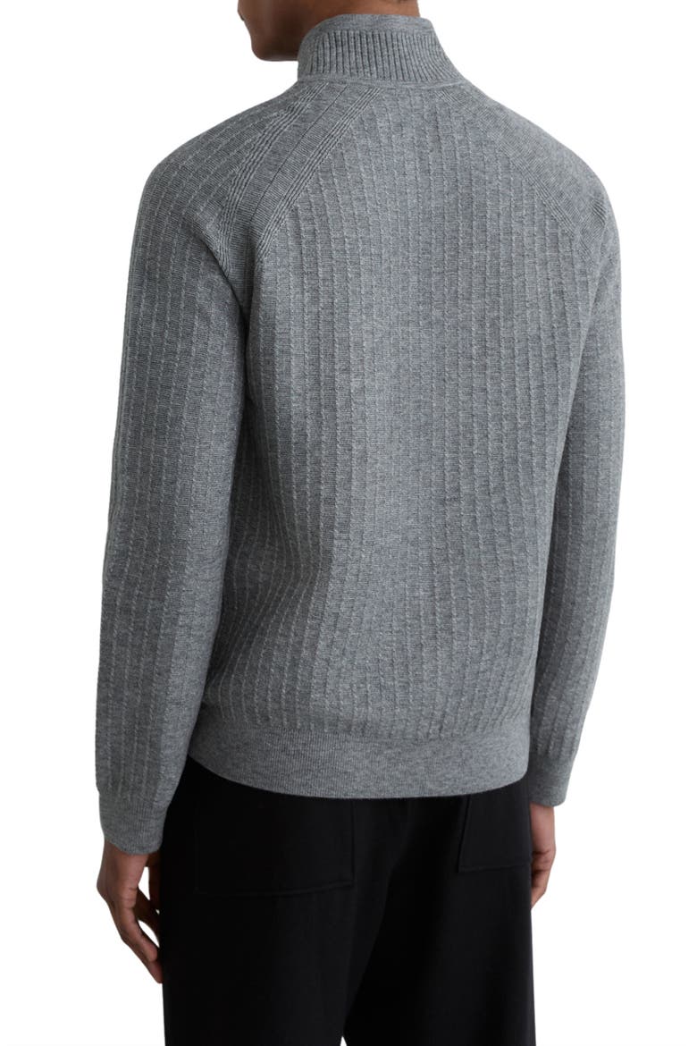 Aldershot Rib Half Zip Sweater, Alternate, color, GREY MELANGE