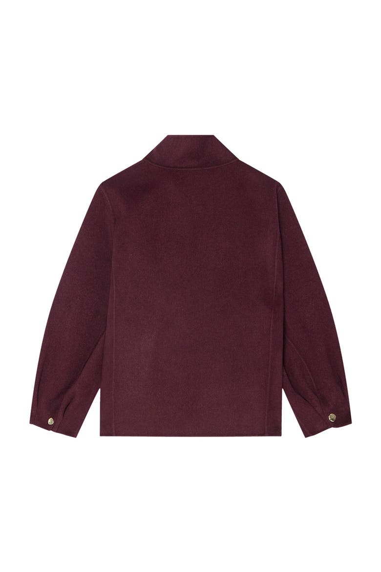 Wool Blend Hand Finished Bomber Jacket, Alternate, color, Burgundy