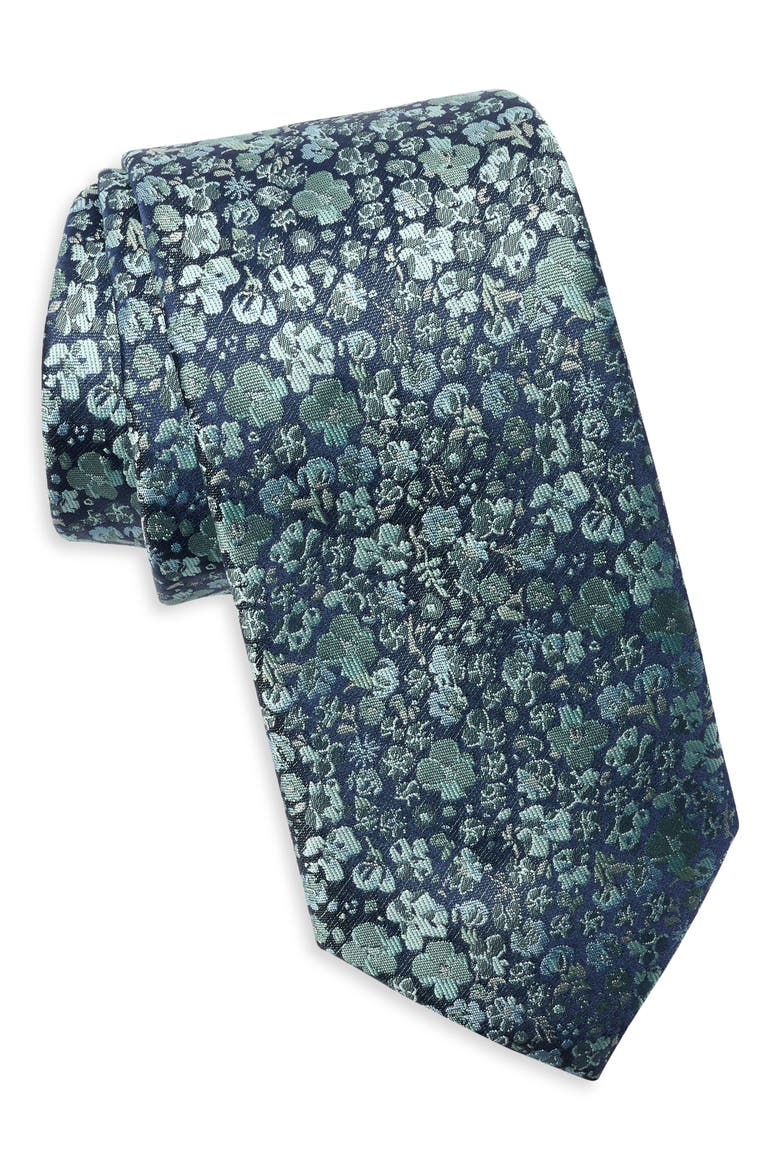 Lohan Floral Tie, Main, color, GREEN