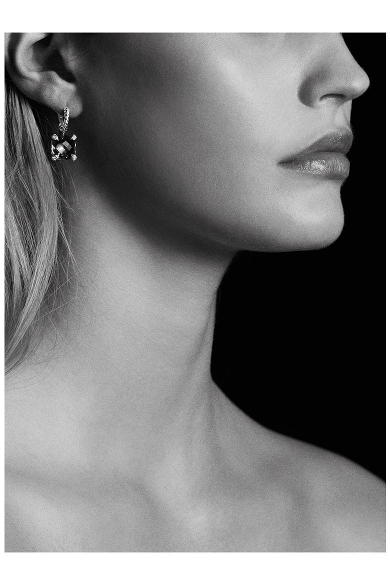 Châtelaine Drop Earrings with Semiprecious Stones and Diamonds, Alternate, color, SILVER/ HEMATINE