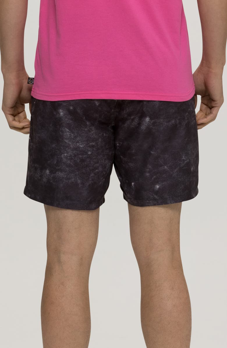 Maui & Sons Surf Shop Microfiber Swim Trunks, Alternate, color, Black