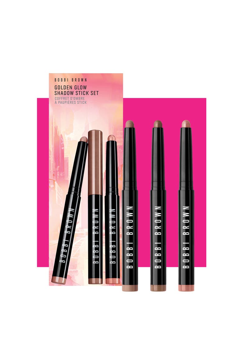 Golden Glow Waterproof Cream Eyeshadow Stick Set $102 Value, Main, color, BRONZE/ TAUPE/ PEACH