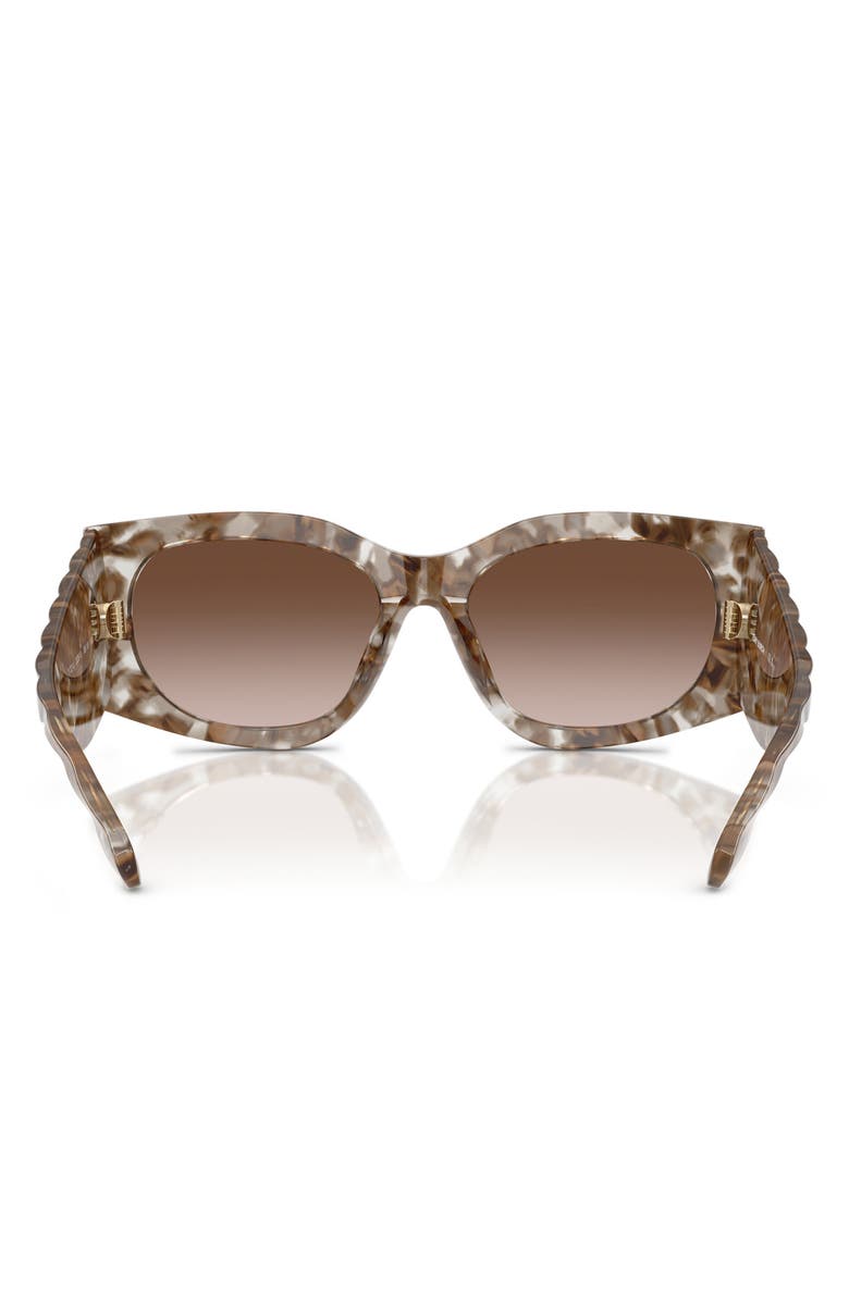 Tory Burch Kira 56mm Rectangular Sunglasses, Alternate, color, Clear & Brown Tort / Brown Gradient