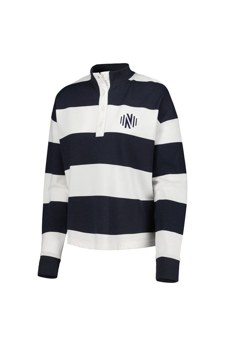 ANTIGUA Women's Antigua White Nashville SC Radical Rugby Stripe Long Sleeve T-Shirt, Alternate, color, White